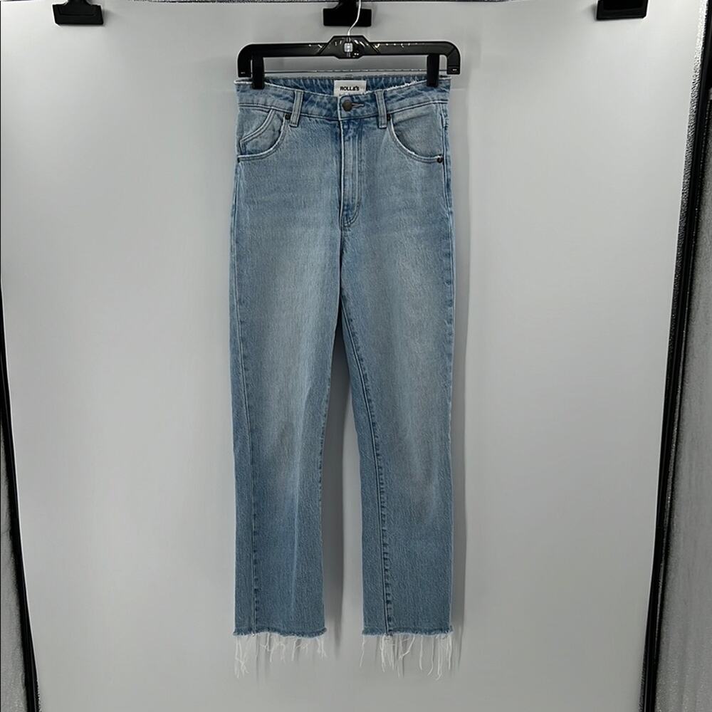 Rolla's Women's Original High Rise Straight Jeans Raw Hem - Light Wash - 26